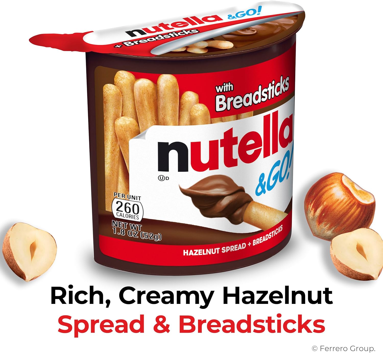 Nutella & GO! Bulk 12 Pack, Hazelnut and Cocoa Spread with Breadsticks, Snack Cups, 1.8 oz Each-1