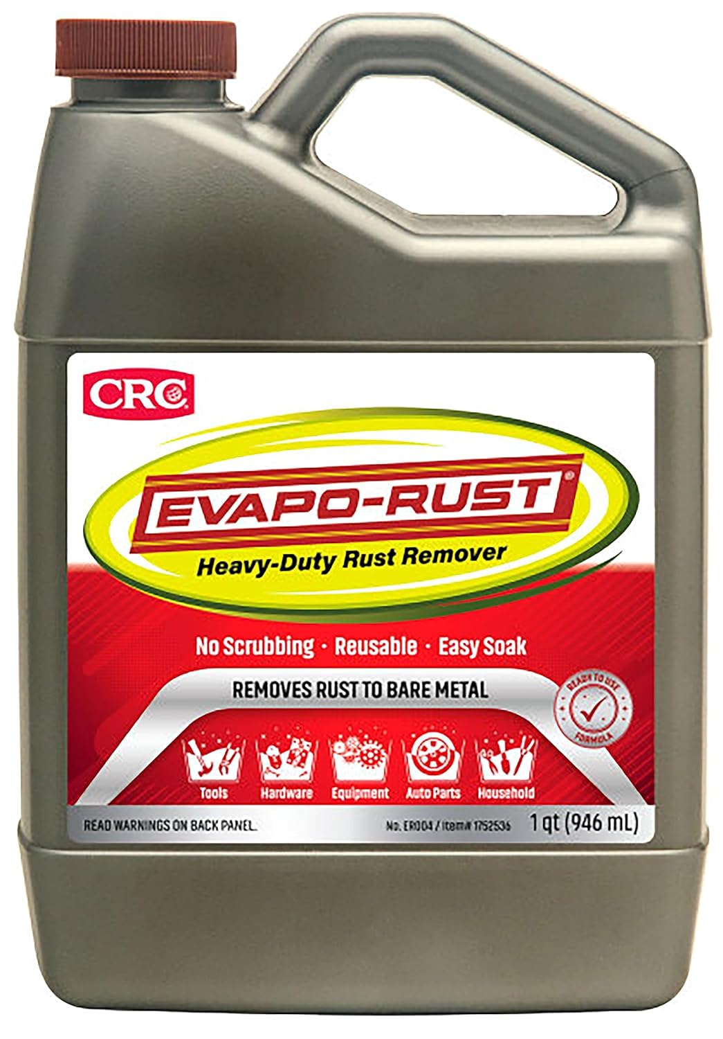 CRC Evapo-Rust, Heavy-Duty Rust Remover, Reusable, Acid-Free, Non-Corrosive, Water-based, 32 oz, Removes Rust to Bare Metal-0