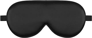 Alaska Bear Sleep Mask Silk Cover Eye Contour Built-in No Pressure for Sleeping, Upgrade Over Conventional Flat Satin Eye Masks, Machine Washable (Black)