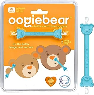 oogiebear Baby Nose Cleaner & Ear Wax Removal Tool - Safe Booger & Earwax Removal for Newborns, Infants, Toddlers - Dual-Ended - Essential Baby Stuff