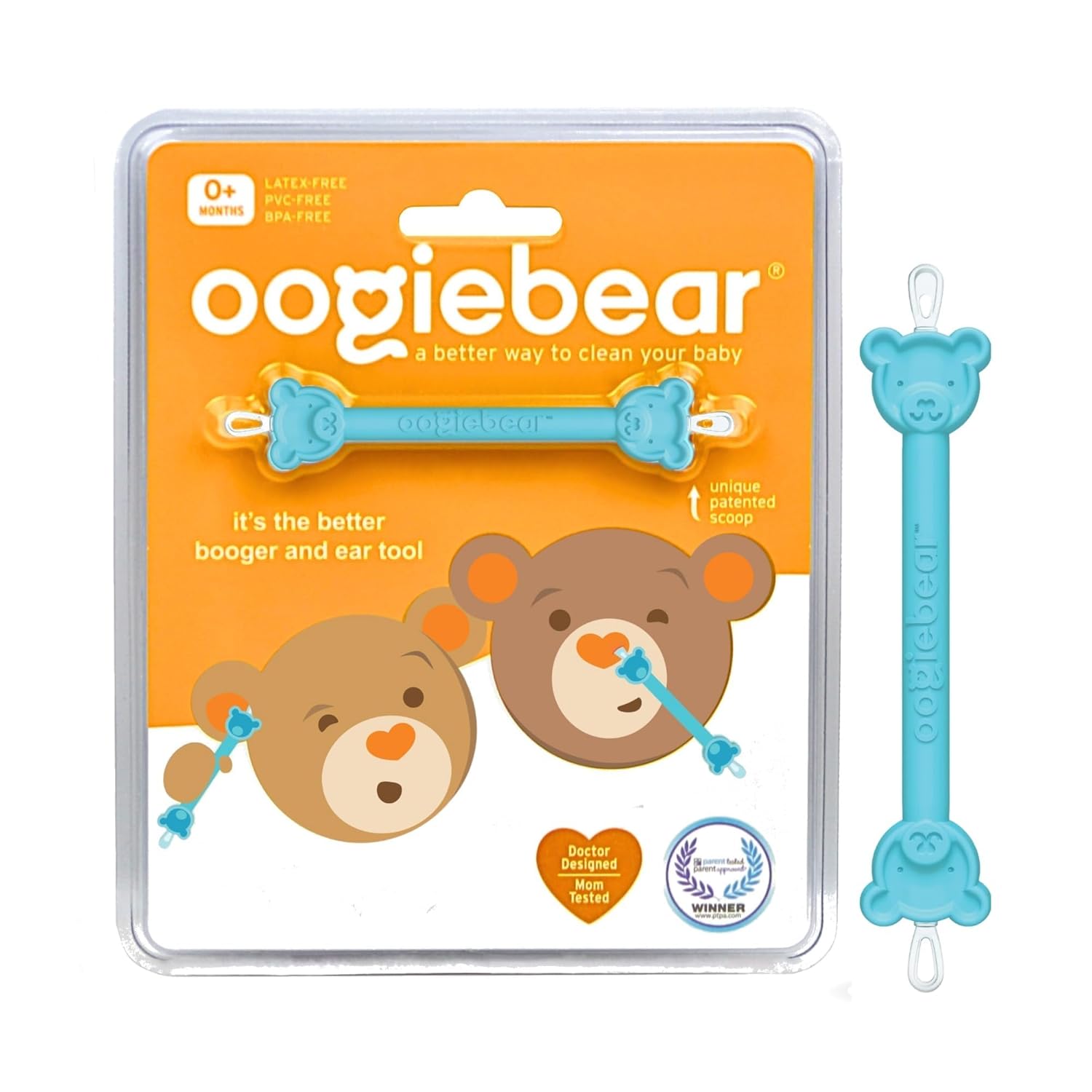 oogiebear Baby Nose Cleaner & Ear Wax Removal Tool - Safe Booger & Earwax Removal for Newborns, Infants, Toddlers - Dual-Ended - Essential Baby Stuff-0