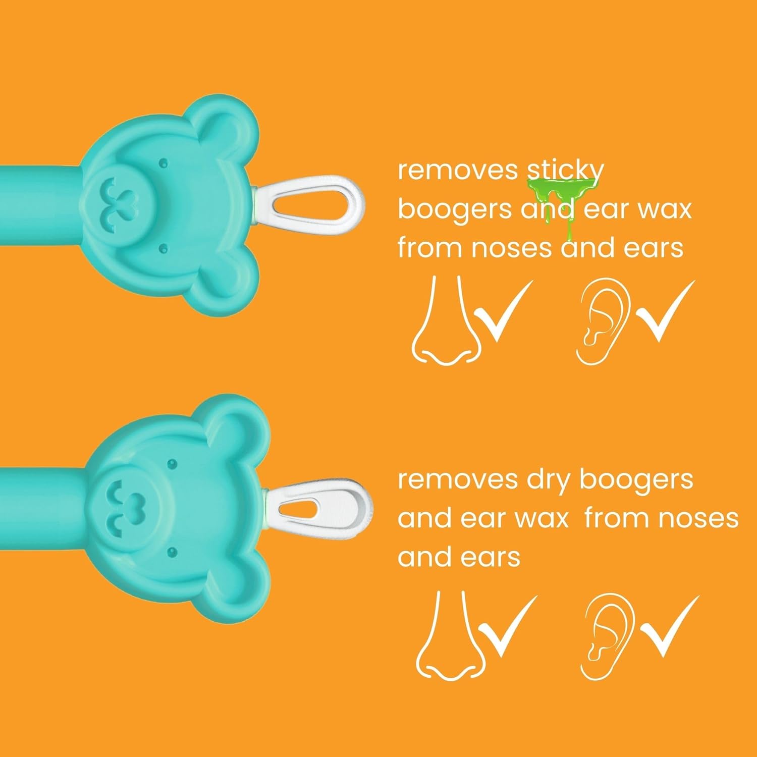 oogiebear Baby Nose Cleaner & Ear Wax Removal Tool - Safe Booger & Earwax Removal for Newborns, Infants, Toddlers - Dual-Ended - Essential Baby Stuff-3