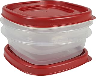 Rubbermaid Easy Find Lids Food Storage Containers, 1.25 Cup, Racer Red, 4-Piece Set