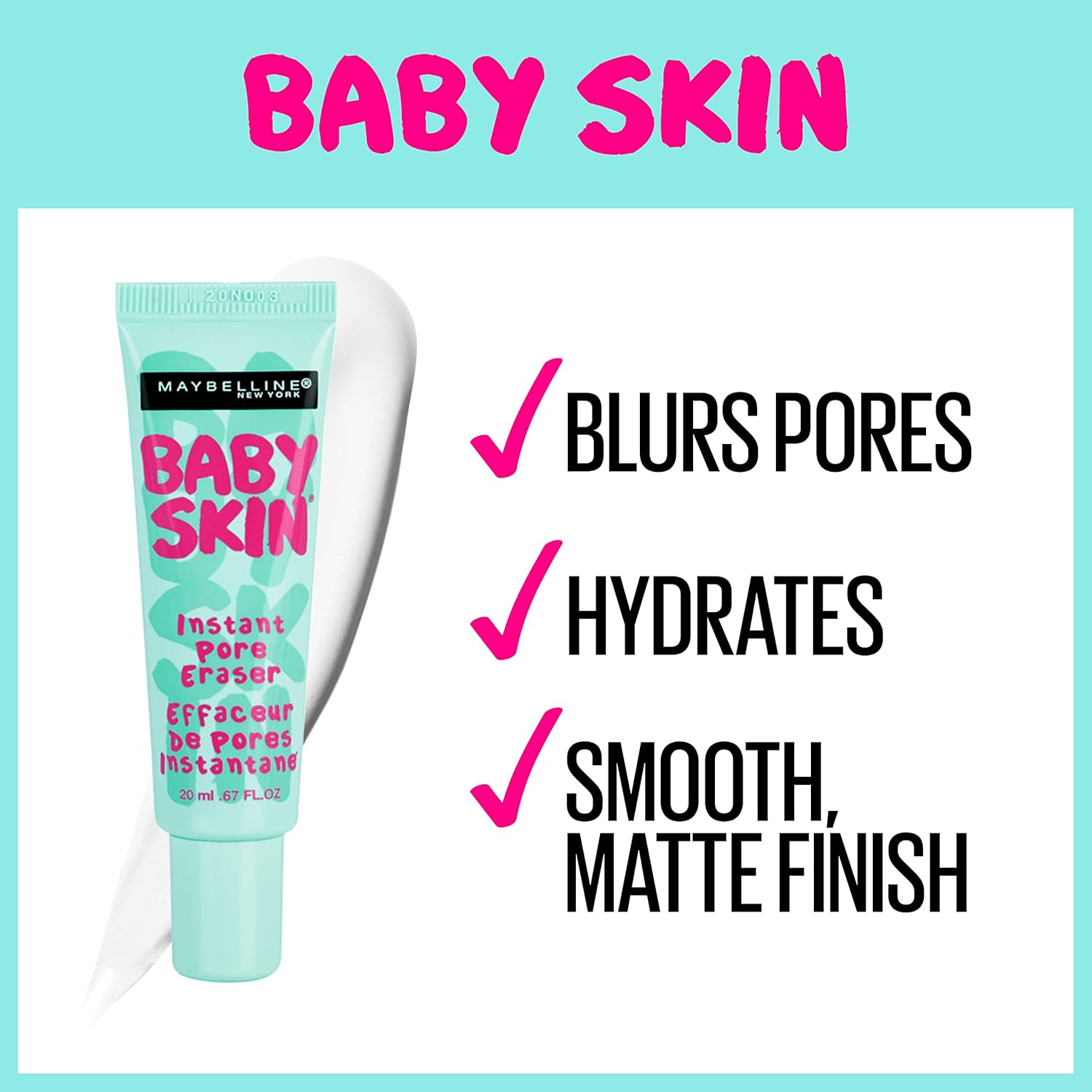 Maybelline Baby Skin Instant Pore Eraser Primer Makeup, Clear, 1 Count-1