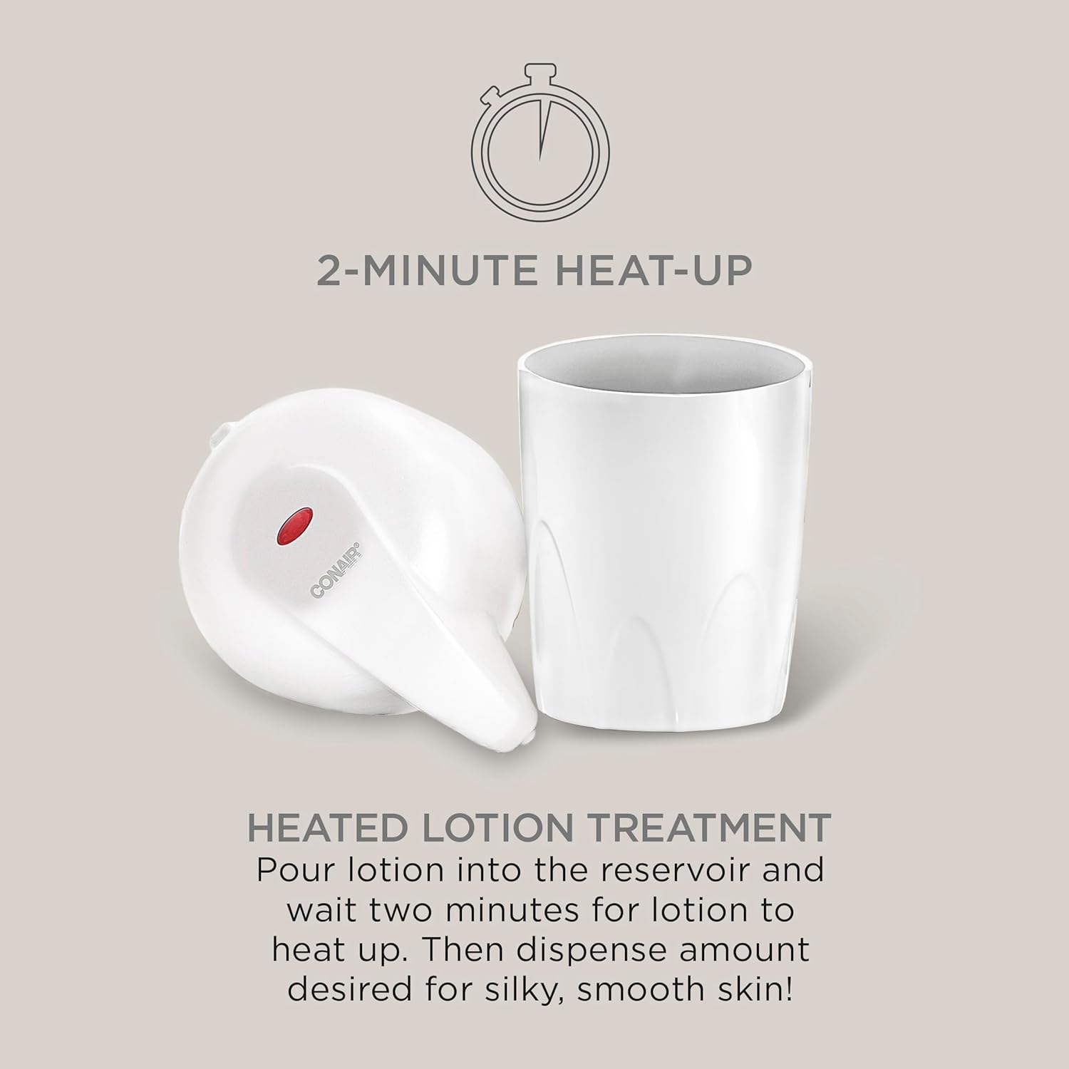 True Glow by Conair Lotion Warmer - Heated Lotion Dispenser for Body and Hand Lotion - White-2