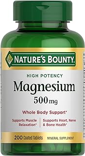 Nature's Bounty Magnesium, Bone and Muscle Health, Whole Body Support, Tablets, 500 Mg, 200 Ct