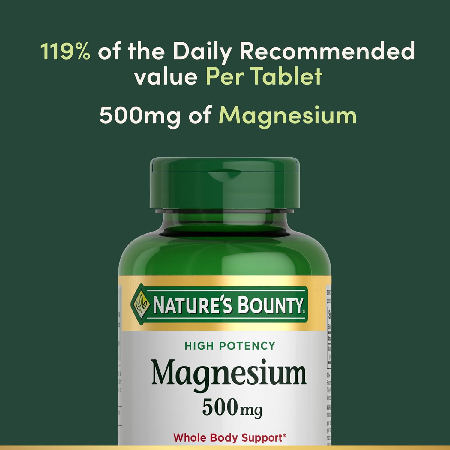 Nature's Bounty Magnesium, Bone and Muscle Health, Whole Body Support, Tablets, 500 Mg, 200 Ct-2