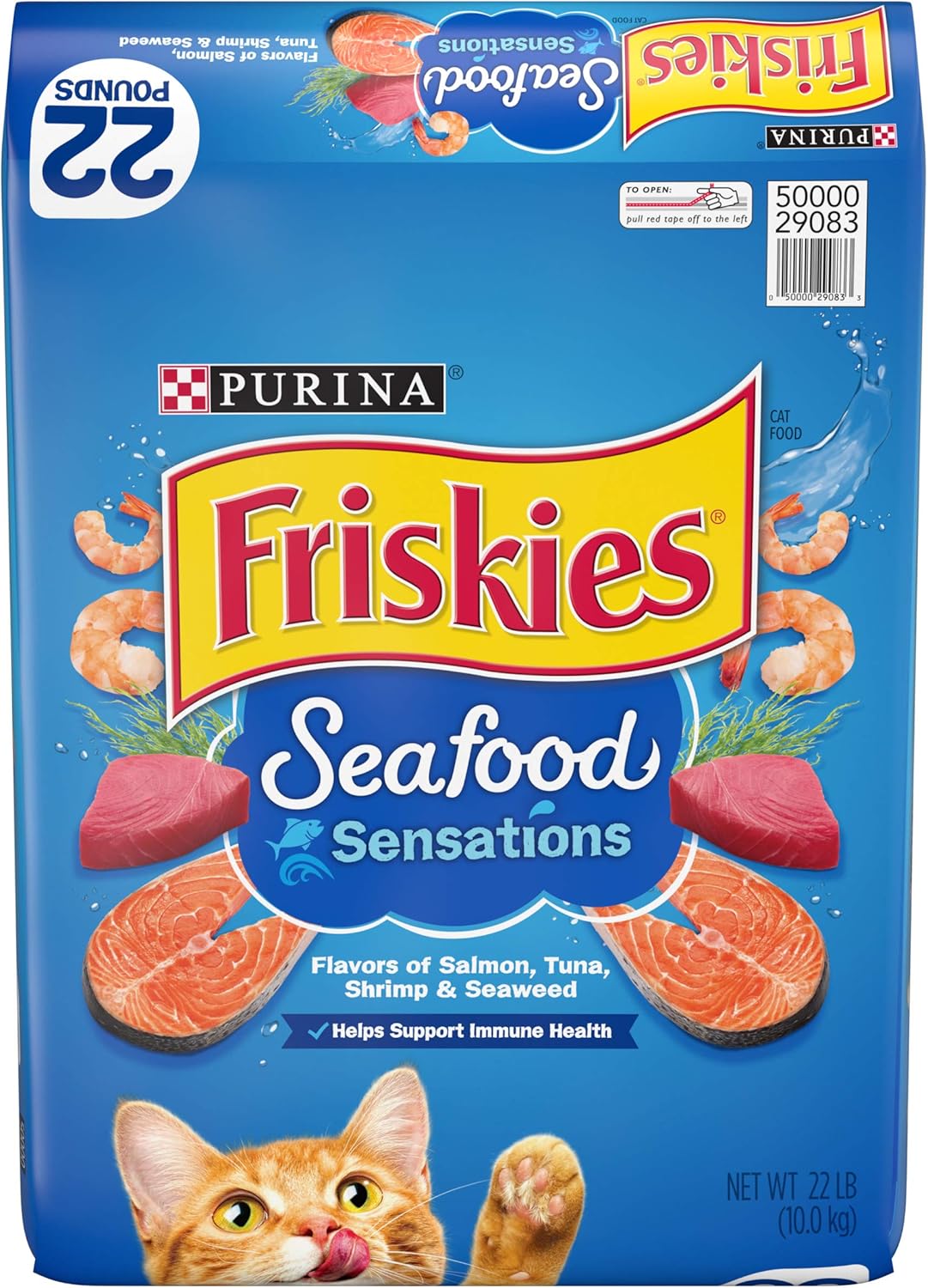 Purina Friskies Dry Cat Food, Seafood Sensations - 22 lb. Bag-0