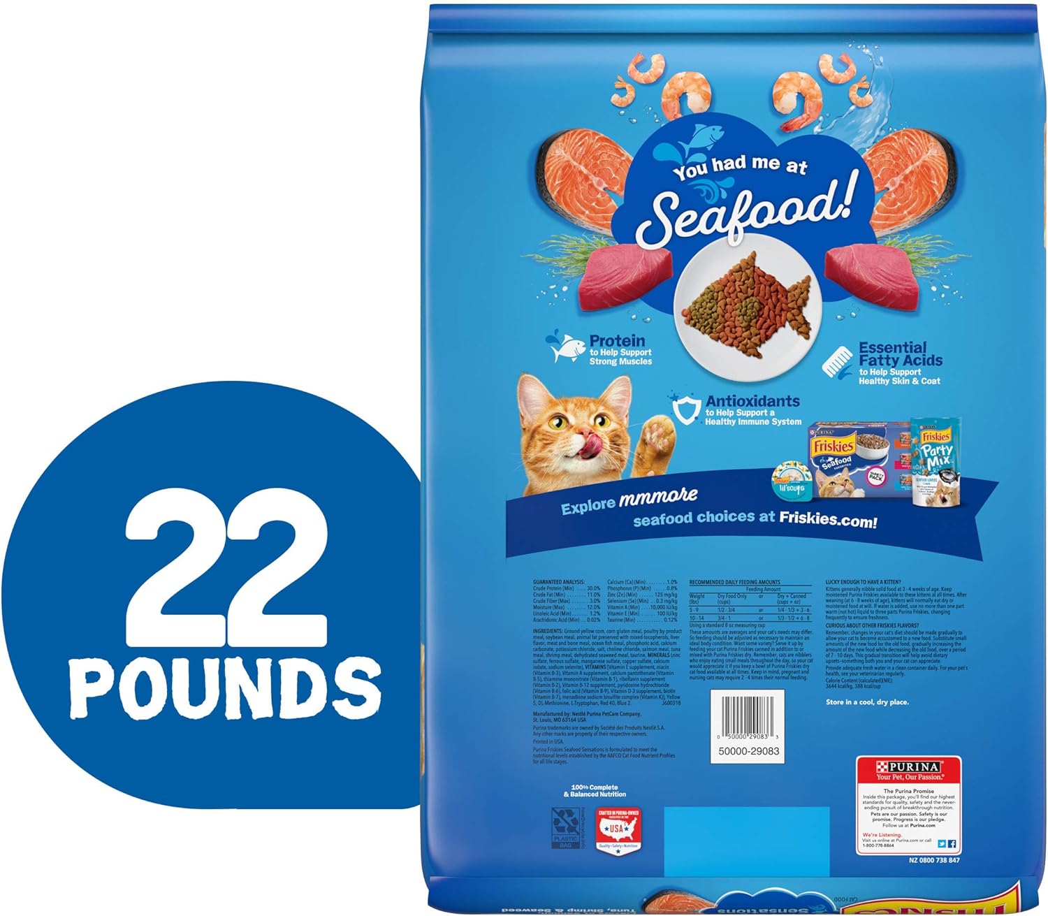 Purina Friskies Dry Cat Food, Seafood Sensations - 22 lb. Bag-5