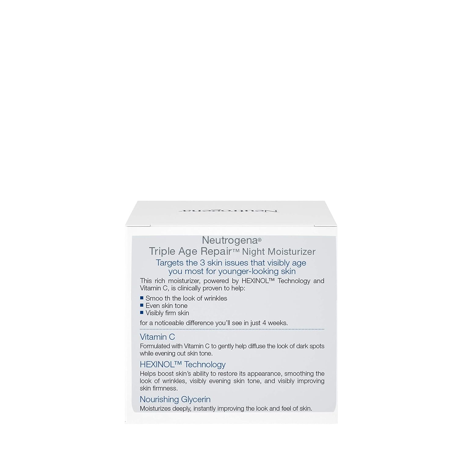 Neutrogena Triple Age Repair Anti-Aging Night Cream with Vitamin C; Fights Wrinkles & Evens Tone, Firming Anti-Wrinkle Face & Neck Cream; Glycerin & Shea Butter, 1.7 oz-9