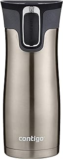 Contigo West Loop Stainless Steel Travel Mug with AUTOSEAL Lid, 16oz., Stainless Steel/Black