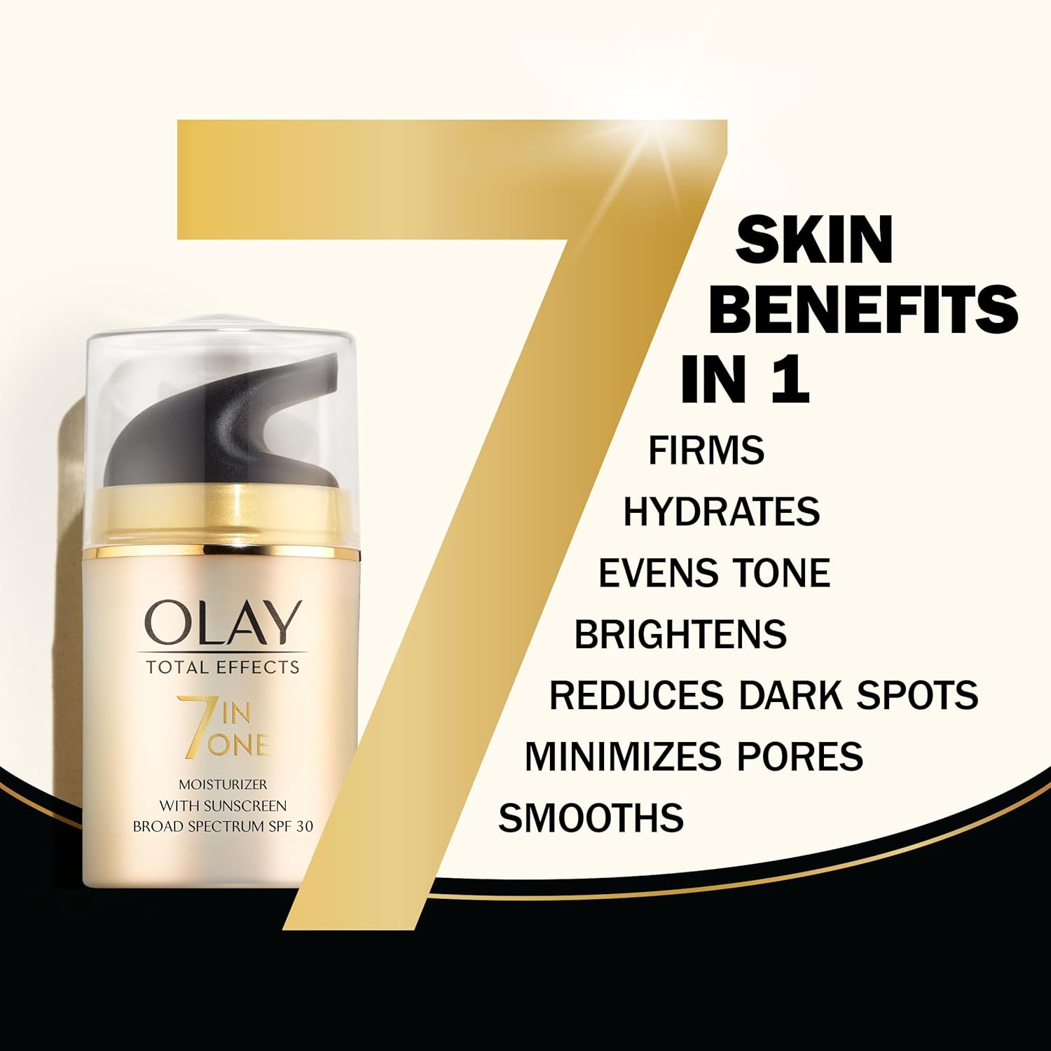 Facial Moisturizing Lotion SPF 30 by Olay Total Effects for Dry Skin, 7 Benefits including Minimize Pores, Anti-Aging, 1.7 oz-1