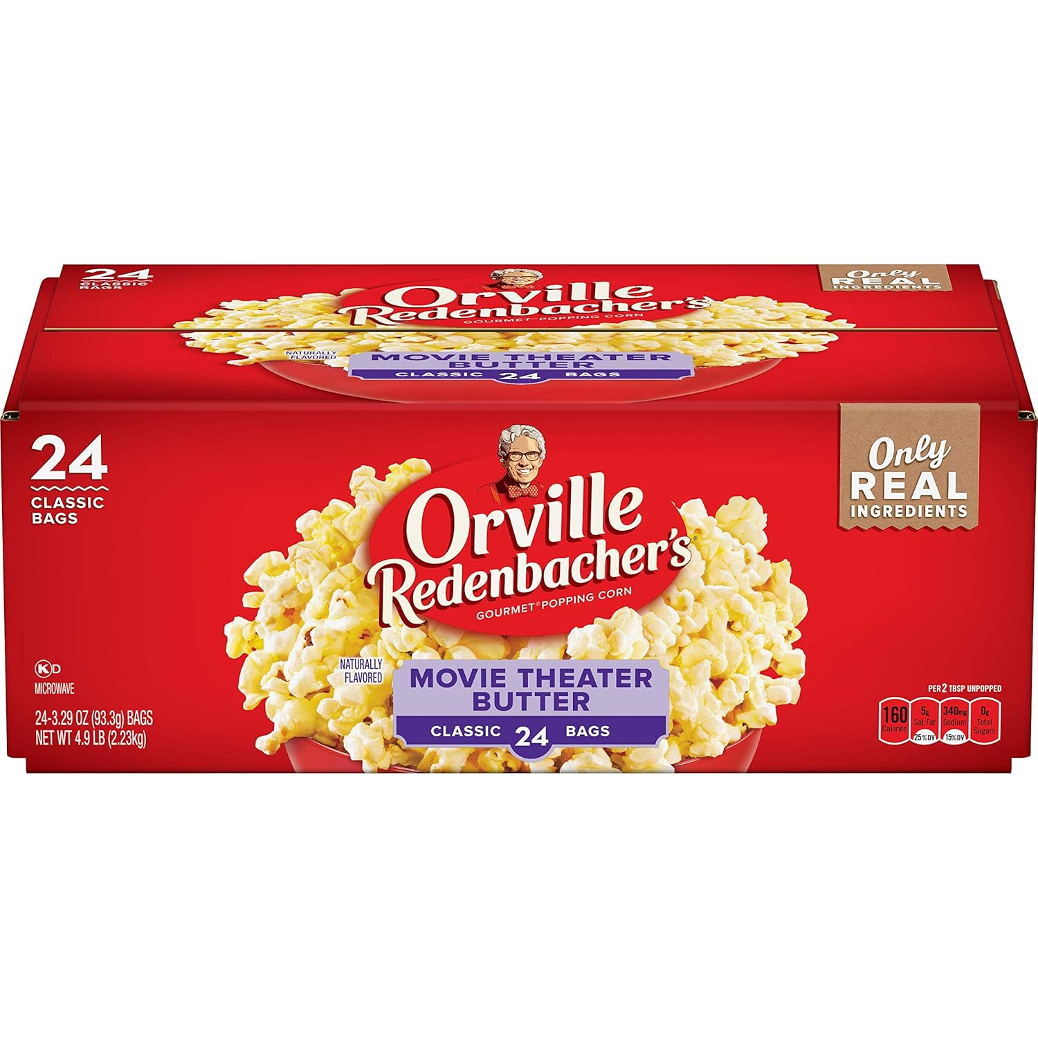 Orville Redenbacher's Movie Theater Butter Microwave Popcorn, 3.29 Ounce Classic Bag, 24-Count-0