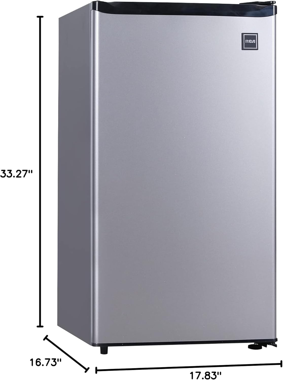 RCA RFR322 Mini Refrigerator, Compact Freezer Compartment, Adjustable Thermostat Control, Reversible Door, Ideal Fridge for Dorm, Office, Apartment, Platinum Stainless, 3.2 Cubic Feet-12