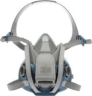 3M Rugged Comfort Quick Latch Half Facepiece Reusable Respirator 6503QL, NIOSH, Cool Flow Exhalation Valve, Bayonet Connection, Silicone Face Seal, for Gases, Vapors, Dust, Maintenance, Construction,L