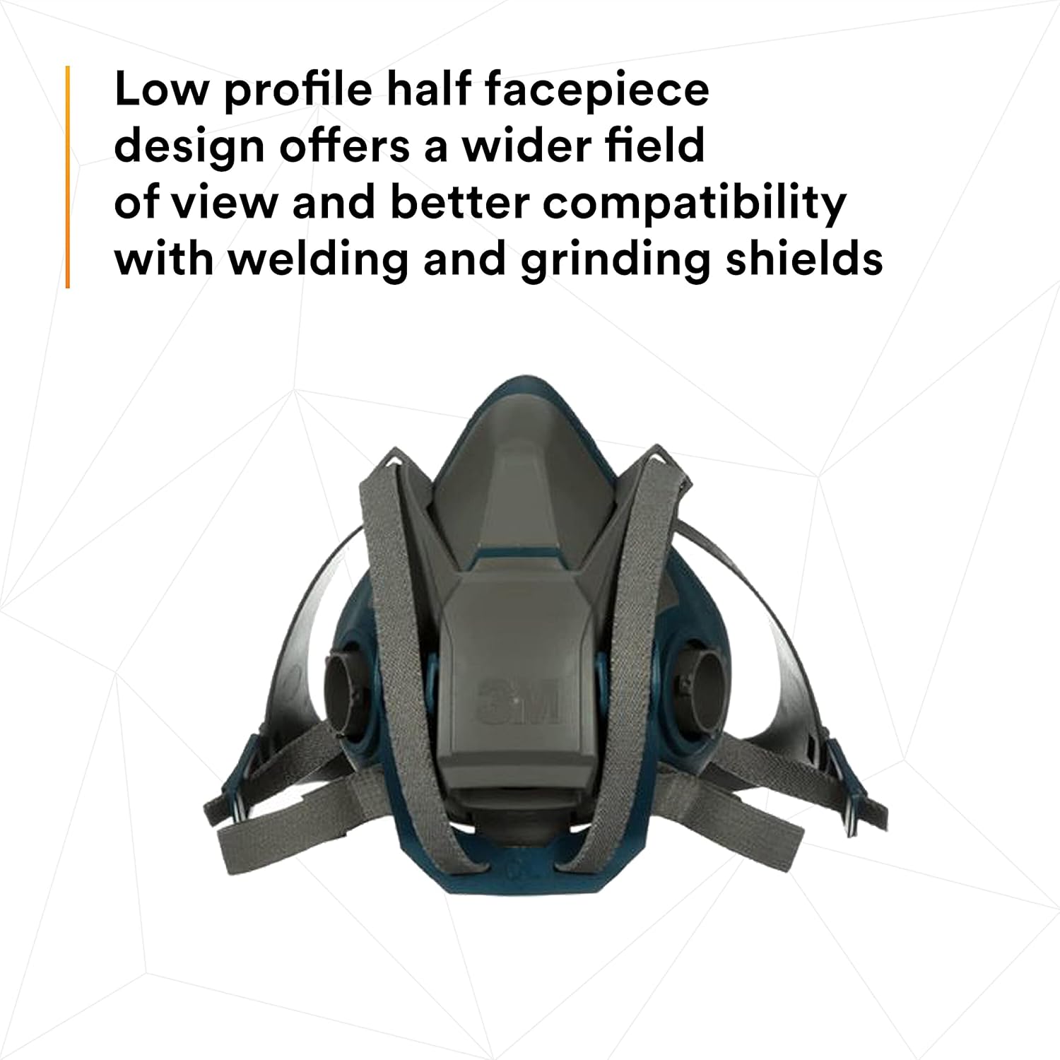 3M Rugged Comfort Quick Latch Half Facepiece Reusable Respirator 6503QL, NIOSH, Cool Flow Exhalation Valve, Bayonet Connection, Silicone Face Seal, for Gases, Vapors, Dust, Maintenance, Construction,L-2