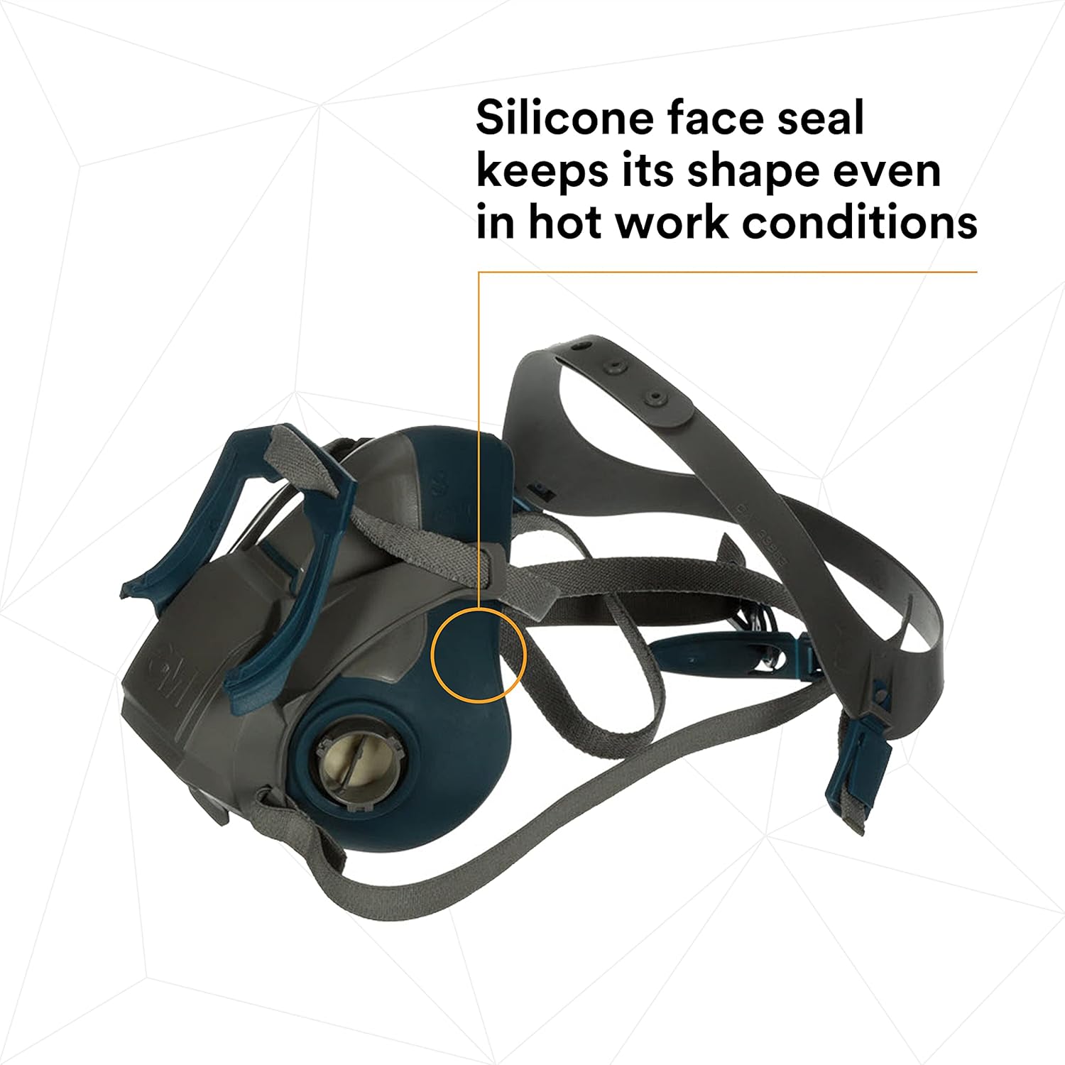 3M Rugged Comfort Quick Latch Half Facepiece Reusable Respirator 6503QL, NIOSH, Cool Flow Exhalation Valve, Bayonet Connection, Silicone Face Seal, for Gases, Vapors, Dust, Maintenance, Construction,L-4