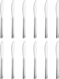 New Star Foodservice 58802 Dominion Pattern, 18/0 Stainless Steel, Dinner Knife, 8.2-Inch, Set of 12