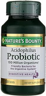 Nature's Bounty Probiotic Acidophilus Tablets, 120 ea (Pack of 5)