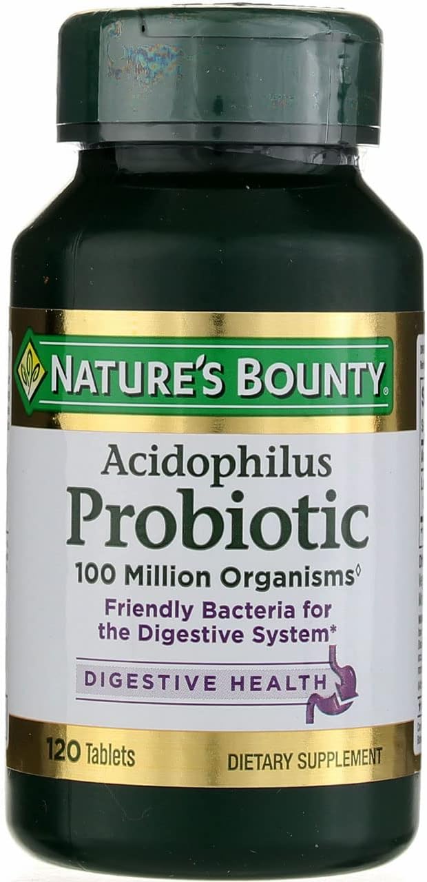 Nature's Bounty Probiotic Acidophilus Tablets, 120 ea (Pack of 5)-0