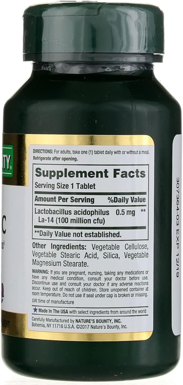 Nature's Bounty Probiotic Acidophilus Tablets, 120 ea (Pack of 5)-1