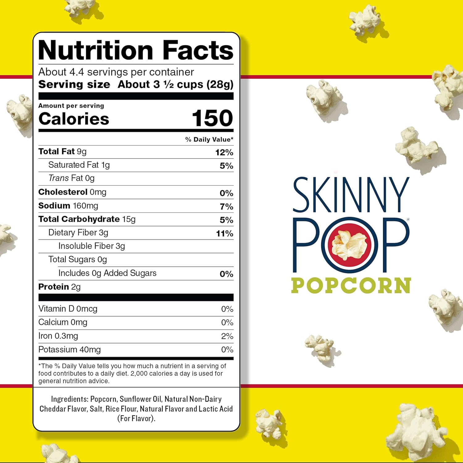 SkinnyPop White Chedder Popcorn, 4.4 oz-2