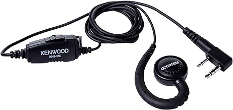 Kenwood KHS-31C C-Ring Earbud Hanger with PTT and Clip Microphone | Compatible with Kenwood Radios Only