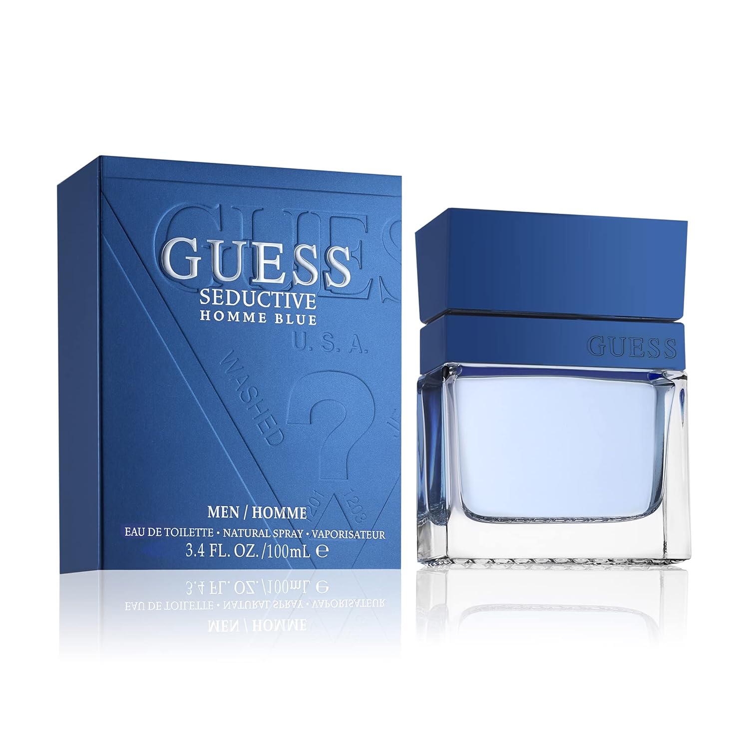 GUESS Fragrance Seductive Homme Blue Eau De Toilette Spray for Men, 3.4 fl oz-0