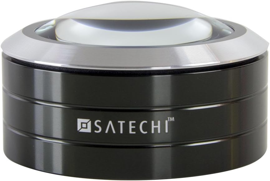 Satechi ReadMate LED Desktop Magnifier with up to 5X Magnification - Carrying Case Included (Black)-0