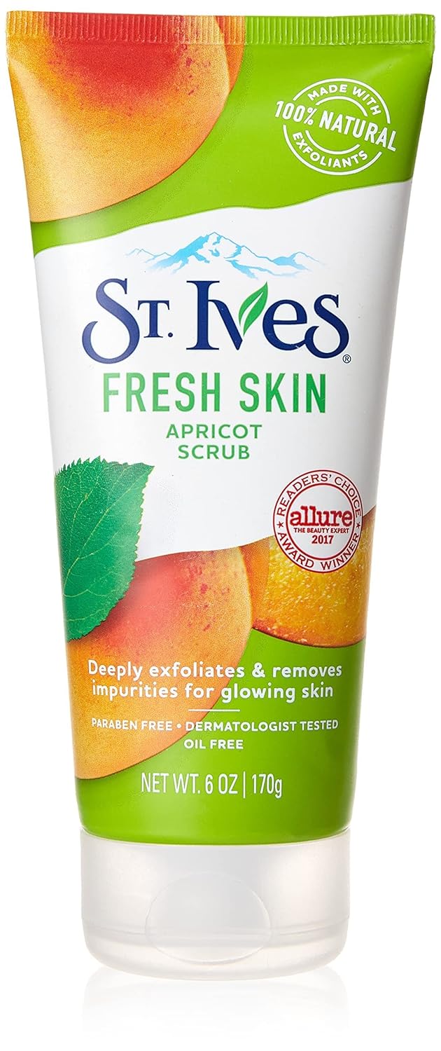 St. Ives Fresh Skin Apricot Face Scrub, Deep Exfoliator Skin Care for Clean, Glowing Skin, Oil-free Facial Scrub Made with 100% Natural Exfoliants, 6 oz-0