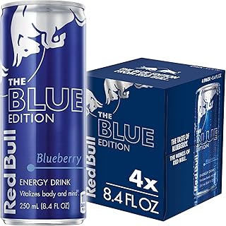 Red Bull Blueberry Blue Edition Energy Drink, 8.4 Fl Oz Cans, 4 Pack