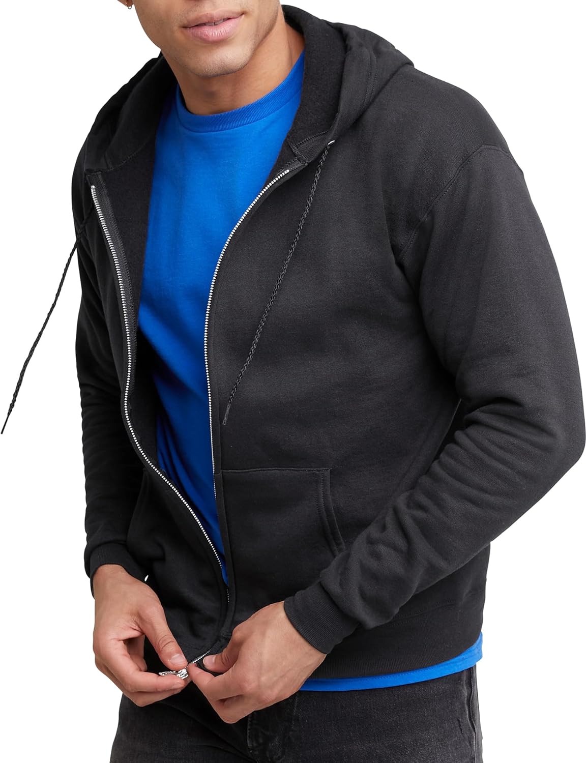 Hanes Men's Zip-Up Hoodie, EcoSmart Fleece Full-Zip Hoodie for Men, Hooded Sweatshirt-0