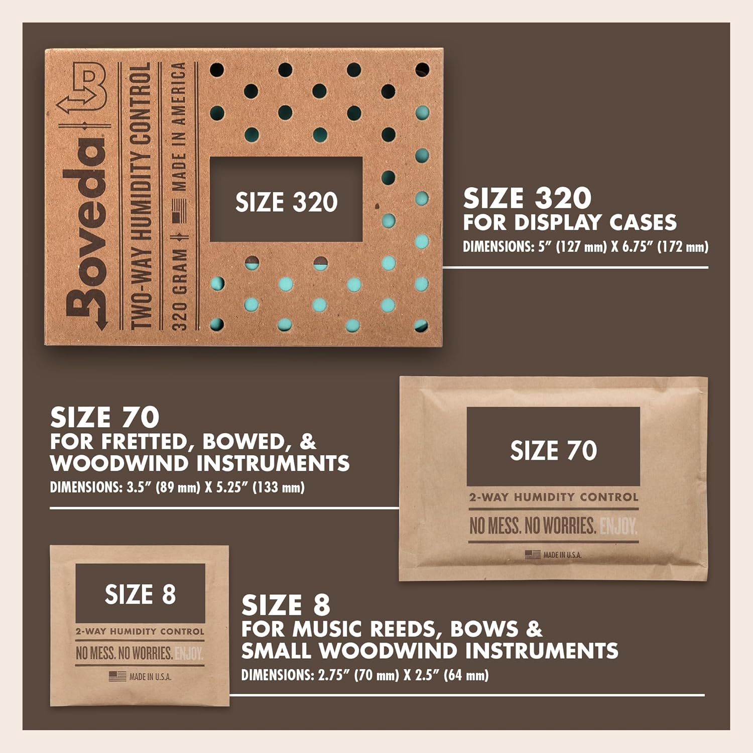 Boveda 49% Two-Way Humidity Control Packs for Music Bows & Small Woodwinds – Size 8 – 10 Pack – Moisture Absorbers for Small Instrument Cases – Humidifier Packs – Hydration Packets in Resealable Bag-4