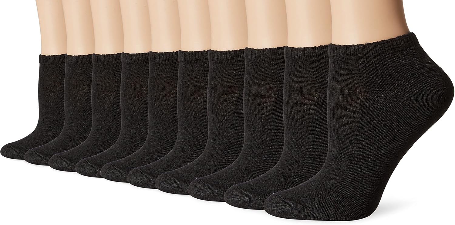 Hanes Women's Value, Low Cut Soft Moisture-Wicking Socks, 10-Packs-0