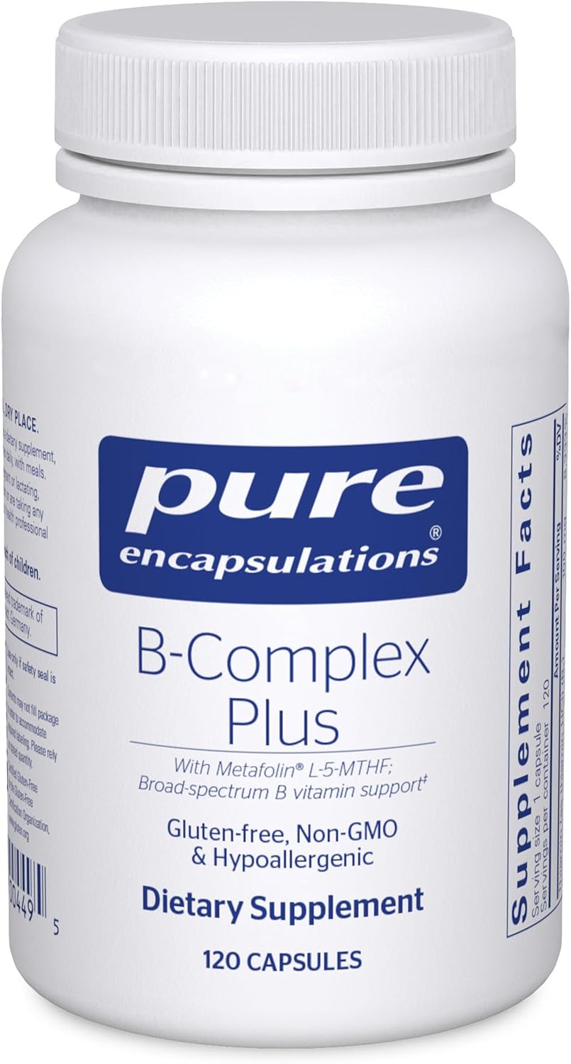 Pure Encapsulations B-Complex Plus - B Vitamins Supplement to Support Neurological Health, Cardiovascular Health, Energy Levels & Nervous System Support* - with Vitamin B12 & More - 120 Capsules-0