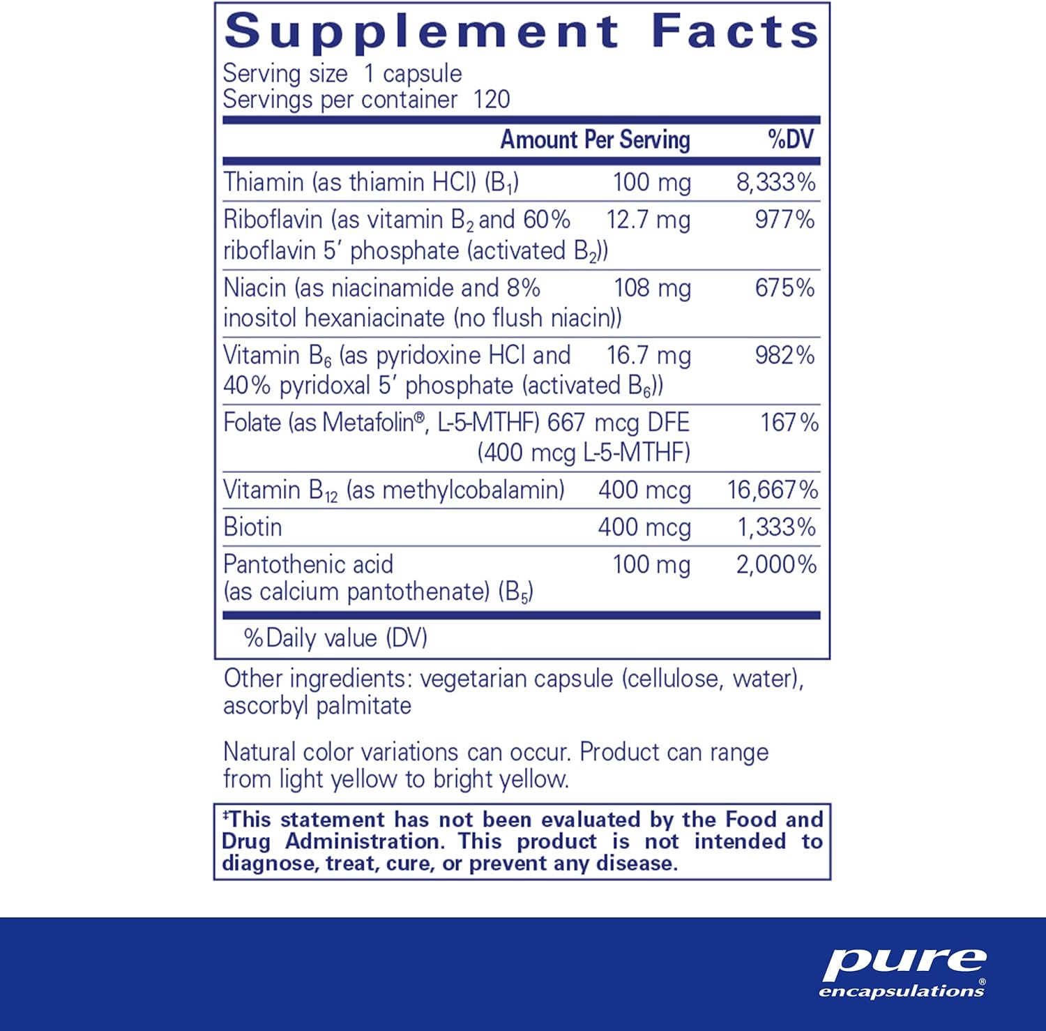 Pure Encapsulations B-Complex Plus - B Vitamins Supplement to Support Neurological Health, Cardiovascular Health, Energy Levels & Nervous System Support* - with Vitamin B12 & More - 120 Capsules-1