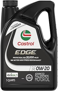 Castrol EDGE 0W-20 Advanced Full Synthetic Motor Oil, 5 Quarts