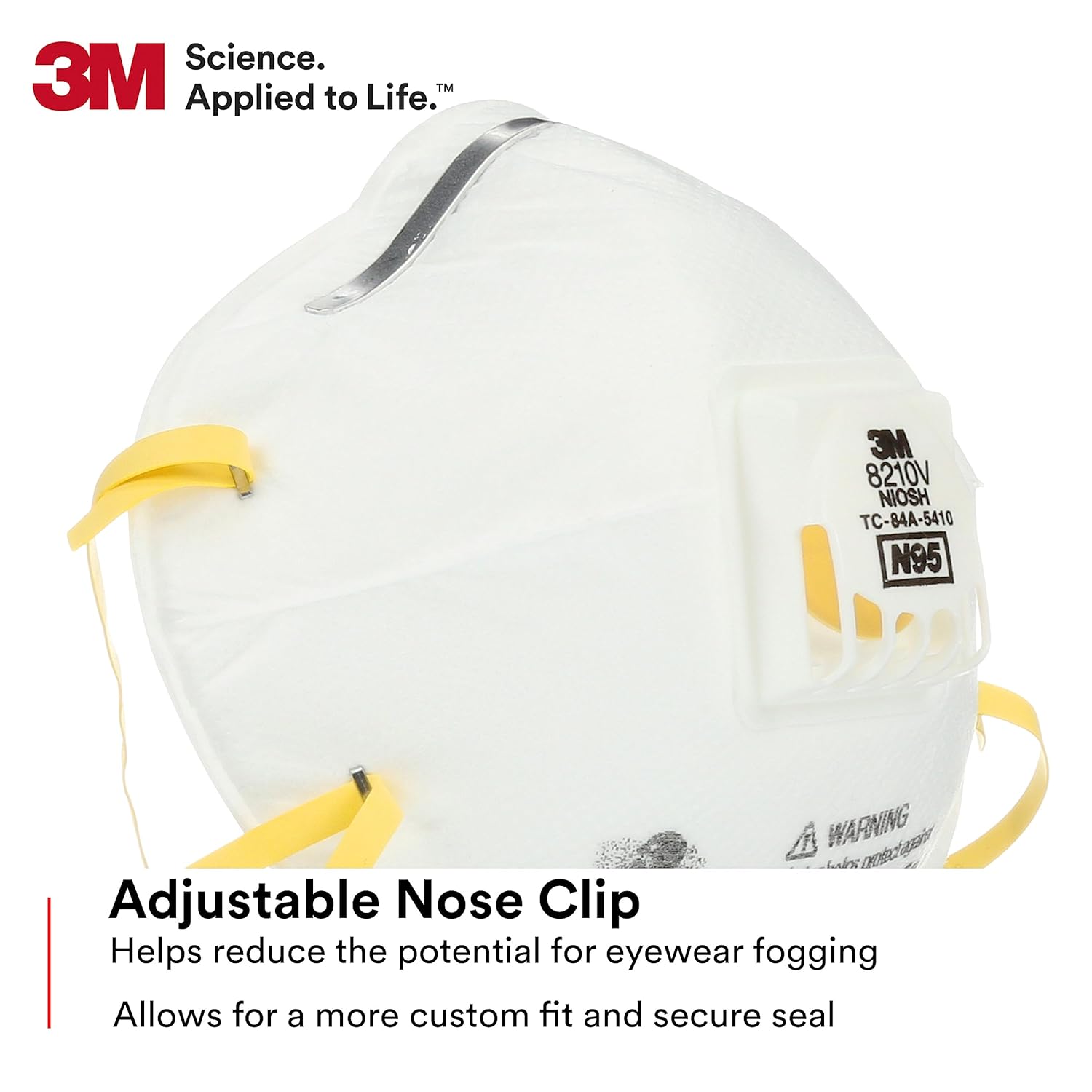 3M Particulate Respirator 8210V with Cool Flow Valve, Smoke, Grinding, Sanding, Sawing, Sweeping, Woodworking, Dust, 80/Pack-6