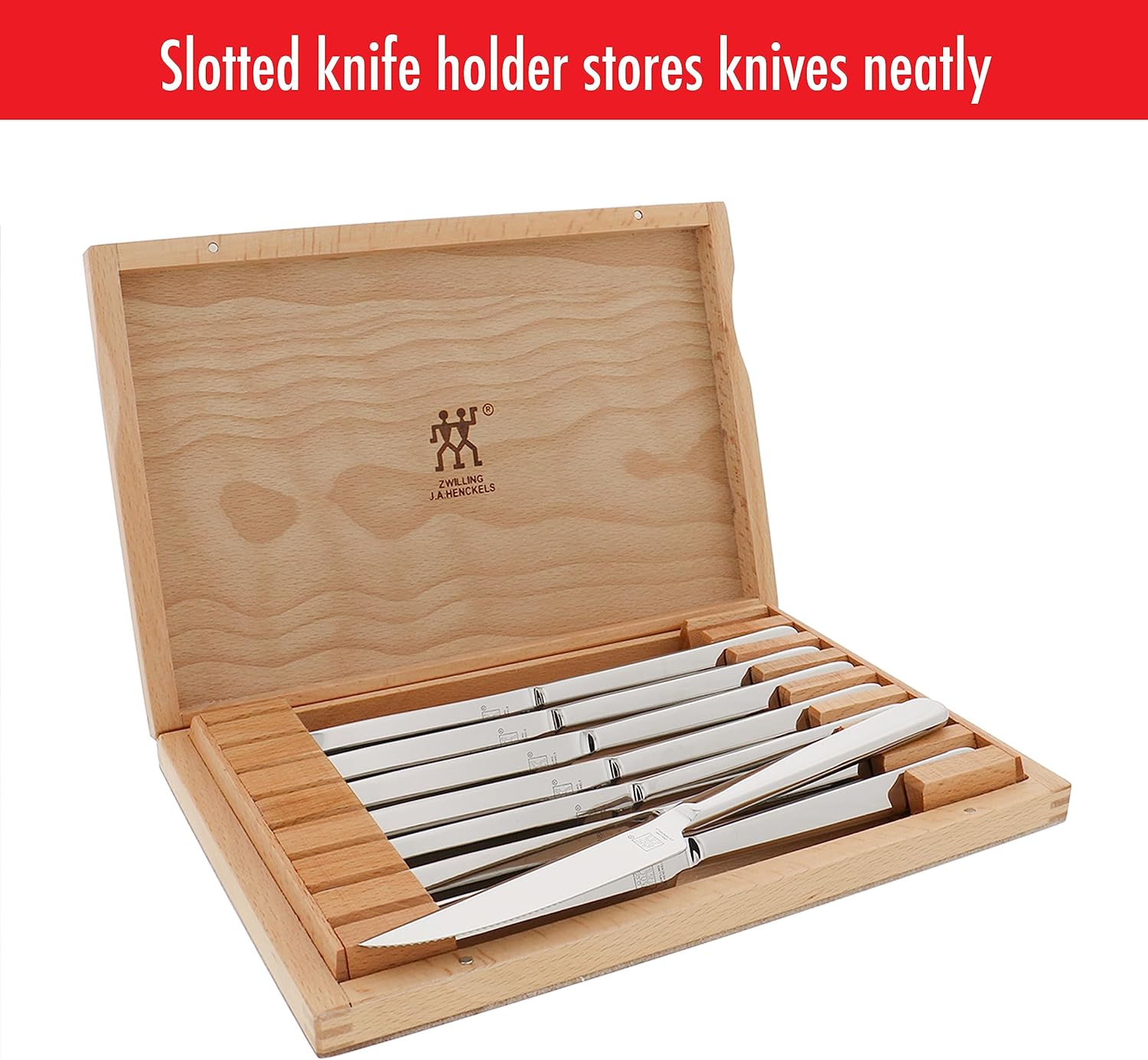 ZWILLING Razor-Sharp Steak Knives set of 8, German Engineered Informed by 290+ Years of Mastery, Silver-6