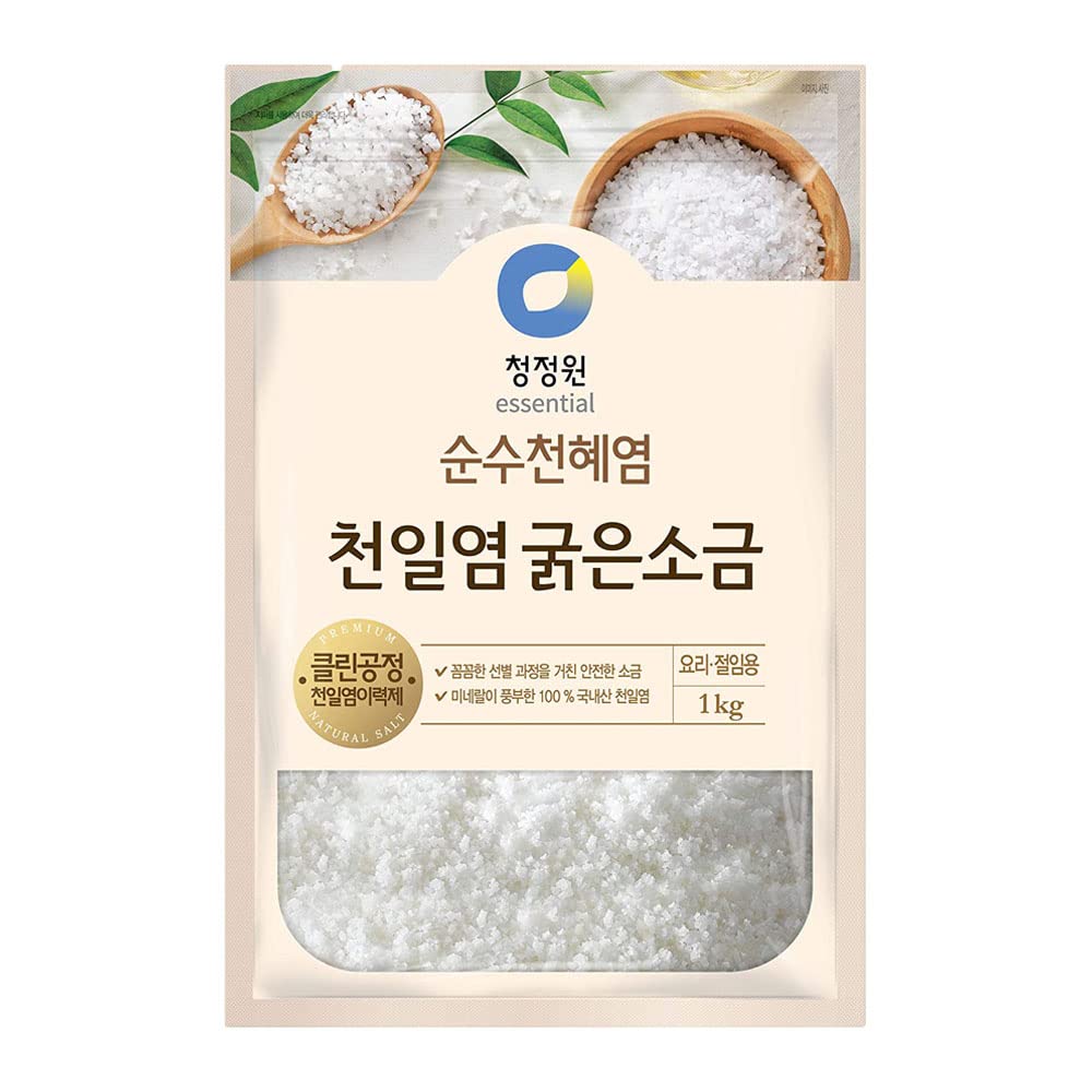 Chung Jung One Korean Premium Natural Coarse Sea Salt for Kimchi Brining, the Jewel of Sinan Island, 1kg, (2.2lbs) 1 Pack-0