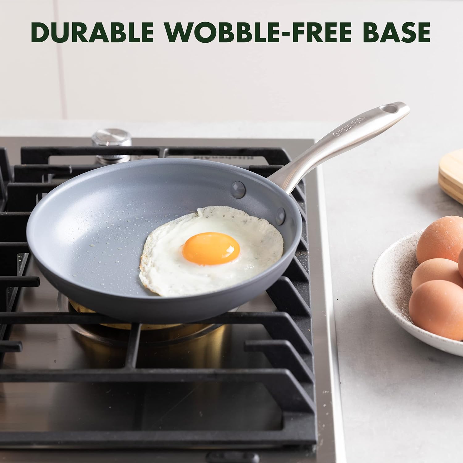 GreenPan Lima Ceramic Hard Anodized 8" Frying Pan Skillet Nonstick, PFAS/PFOA-Free Nontoxic Pots and Pans, Oven & Broiler Safe, Stainless Steel Handle, Cookware for Eggs & Omelet, Gray-5