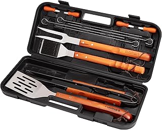 Cuisinart Cuisinart 13-Piece Wooden Grill Tool Set, BBQ Accessories & Grill Tools, Durable Stainless-Steel Utensils with Recycled Plastic Case, Spatula, Tongs, Cleaning Brush & More, Grilling Gifts for Men, Dad Outdoor Christmas Gifts