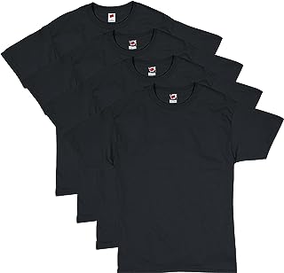 Hanes Men's Short Sleeve T-Shirt Pack, Essentials Crewneck Cotton T-Shirt, 4 or 6 Pack