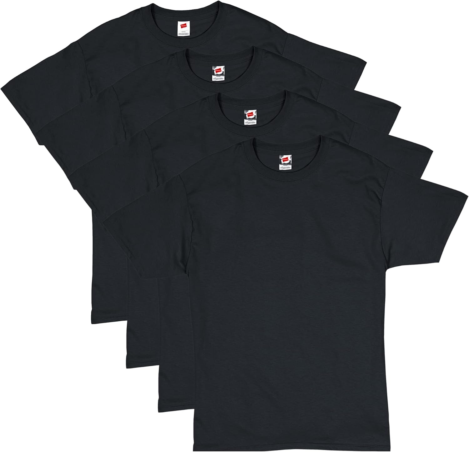 Hanes Men's Short Sleeve T-Shirt Pack, Essentials Crewneck Cotton T-Shirt, 4 or 6 Pack-0