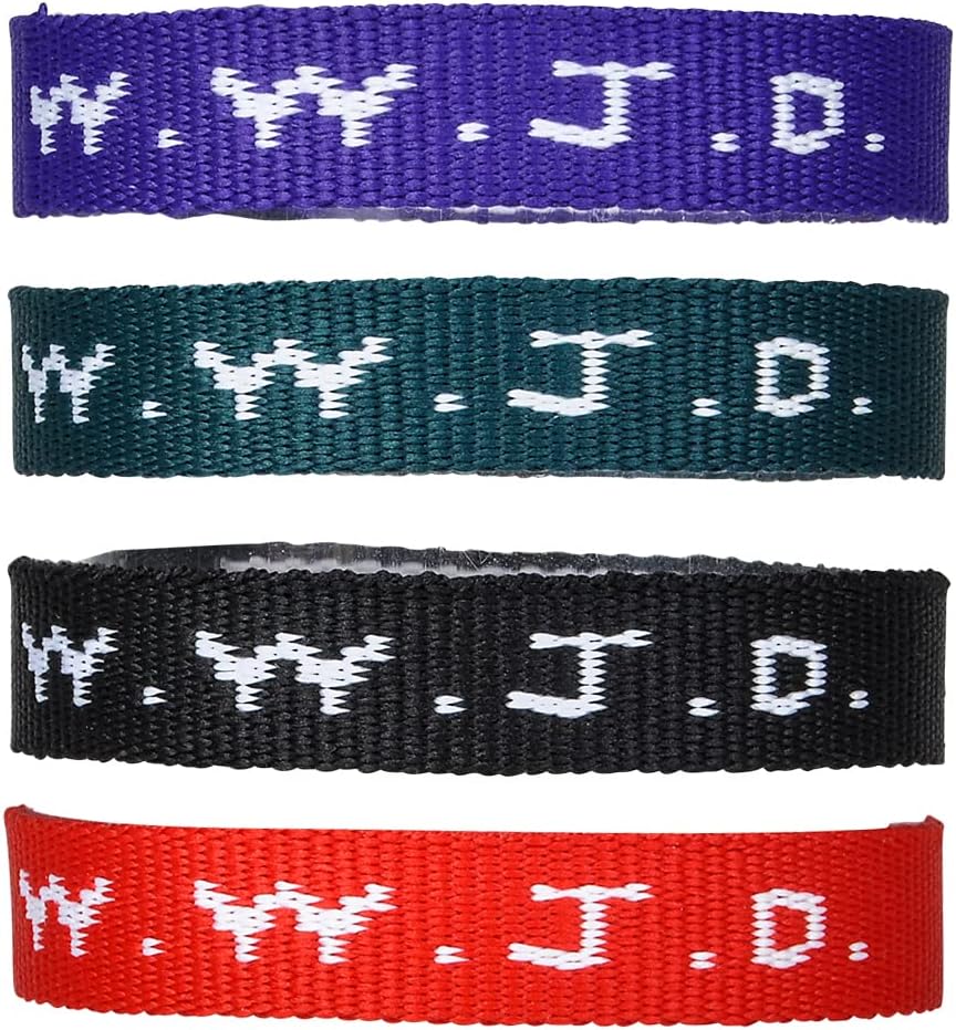 Rhode Island Novelty W.W.J.D. Webbing Bracelets, Twelve Per Order-2