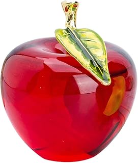 H&D Glaze Crystal Apple Paperweight Craft Decoration (red)