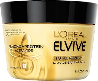 L'Oreal Paris Hair Expert Total Repair 5 Damage-Erasing Balm, Deeply repairs and reconstructs- dry, chemically treated hair, 8.5 oz. (Packaging May Vary)