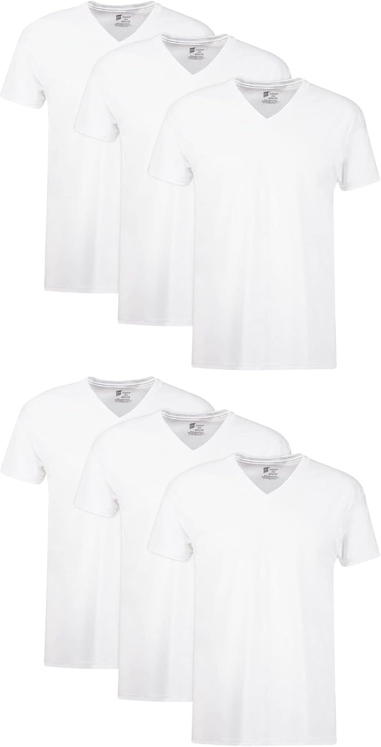 Hanes Men's 3-Pack Tagless Cotton V-Neck Undershirts-0