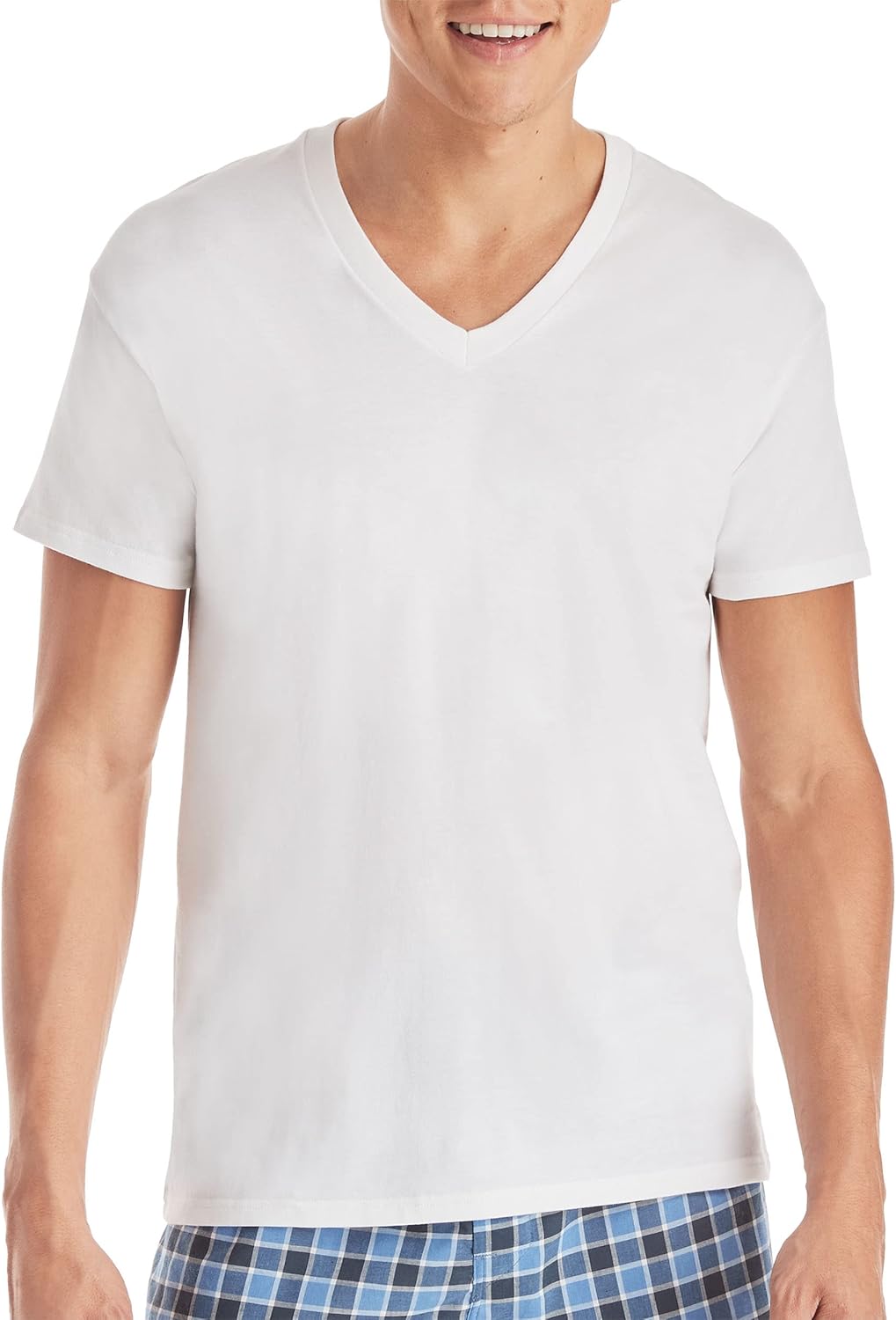 Hanes Men's 3-Pack Tagless Cotton V-Neck Undershirts-1