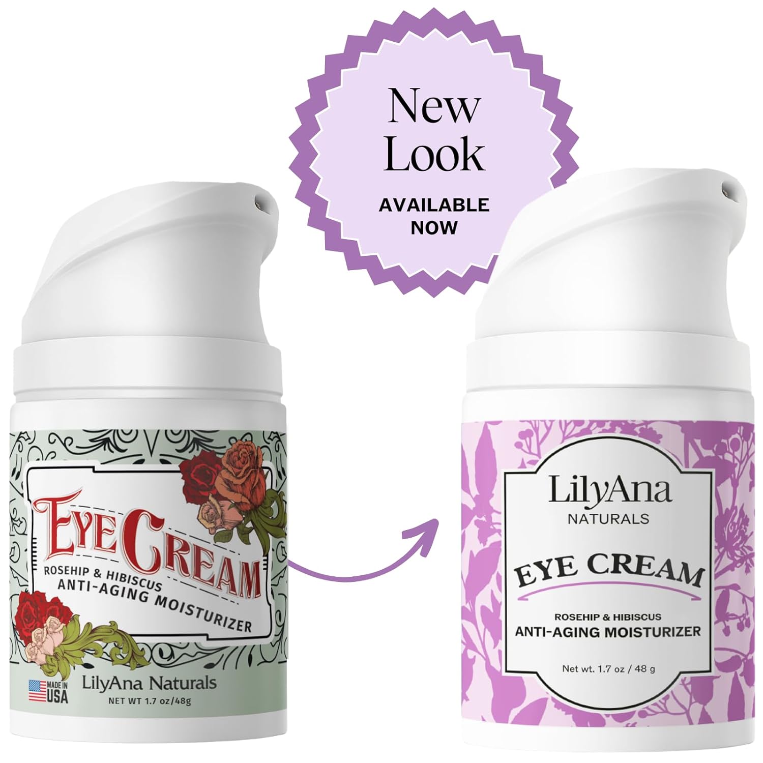 LilyAna Naturals Eye Cream for Dark Circles and Puffiness, Under Eye Cream for Wrinkles and Bags, Anti Aging Eye Cream helps Improve Dryness; for Sensitive Skin - 1.7 oz - Made in USA-6